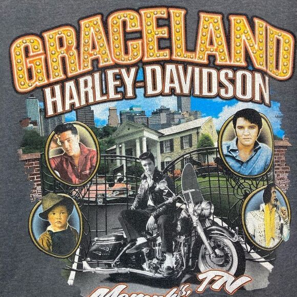 Vintage Elvis Presley Graceland Harley-Davidson tshirt - Picture 1 of 8